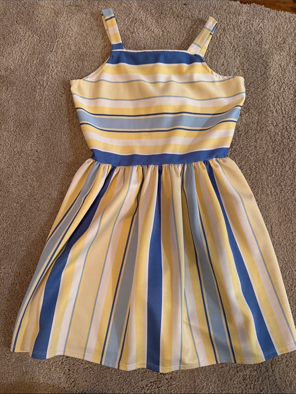Laura Ashley Yellow and Blue Striped Sundress for Girls